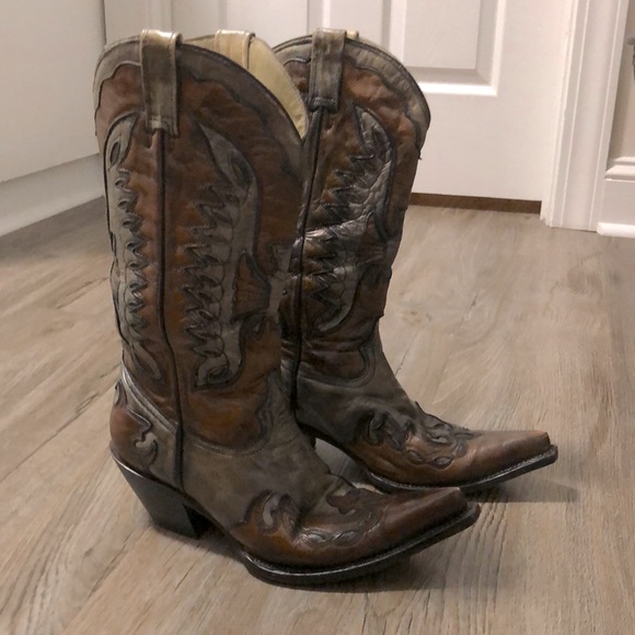 Rockin Leather Embroidered Cowboy Boots - Picture 2 of 8